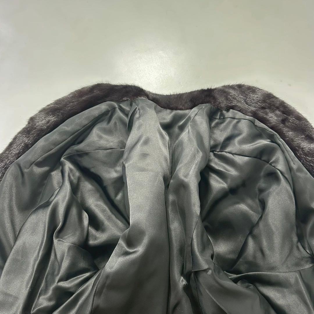 身幅72cm◎ダークミンク ファーコート 毛皮 本毛皮 ゆったりサイズ