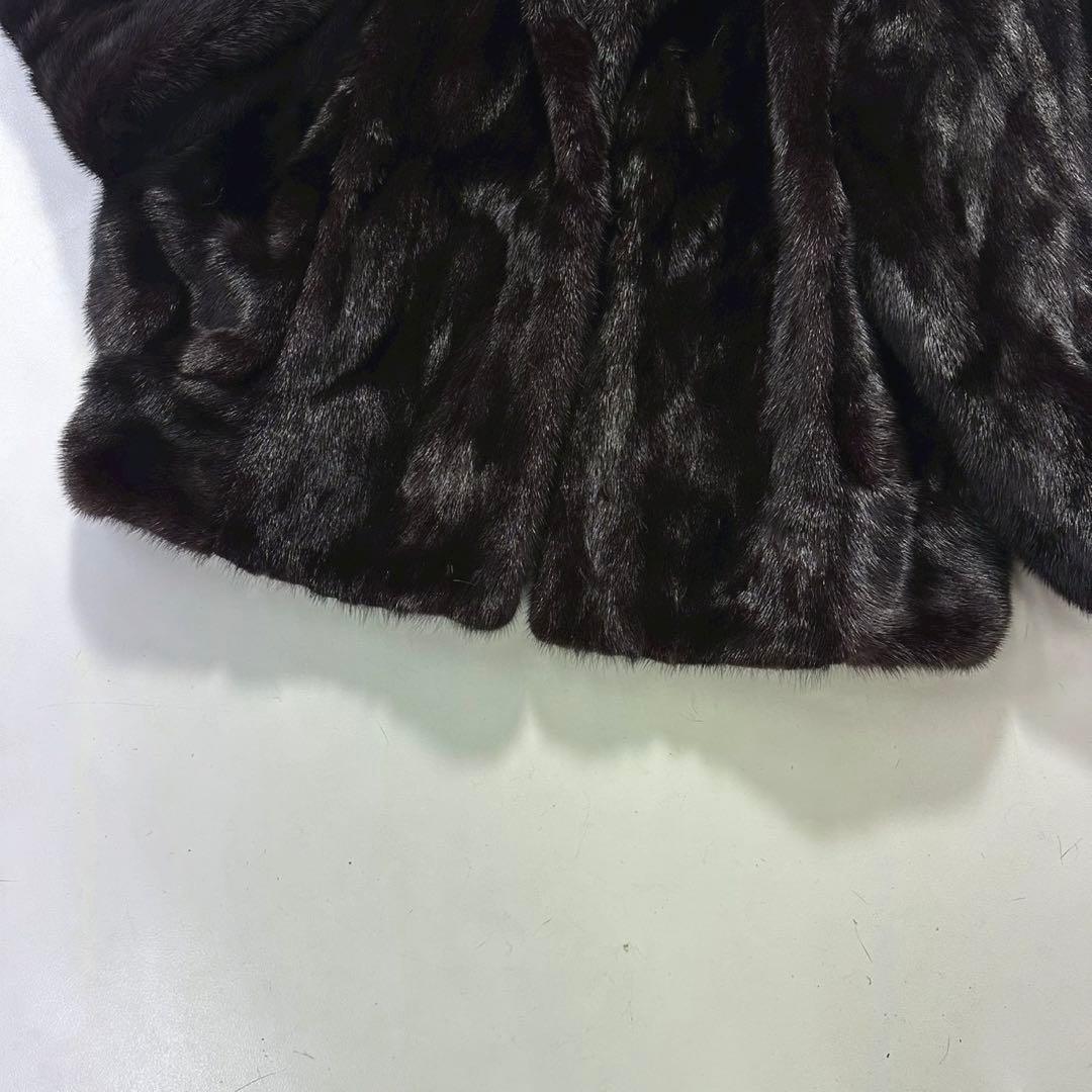 身幅72cm◎ダークミンク ファーコート 毛皮 本毛皮 ゆったりサイズ