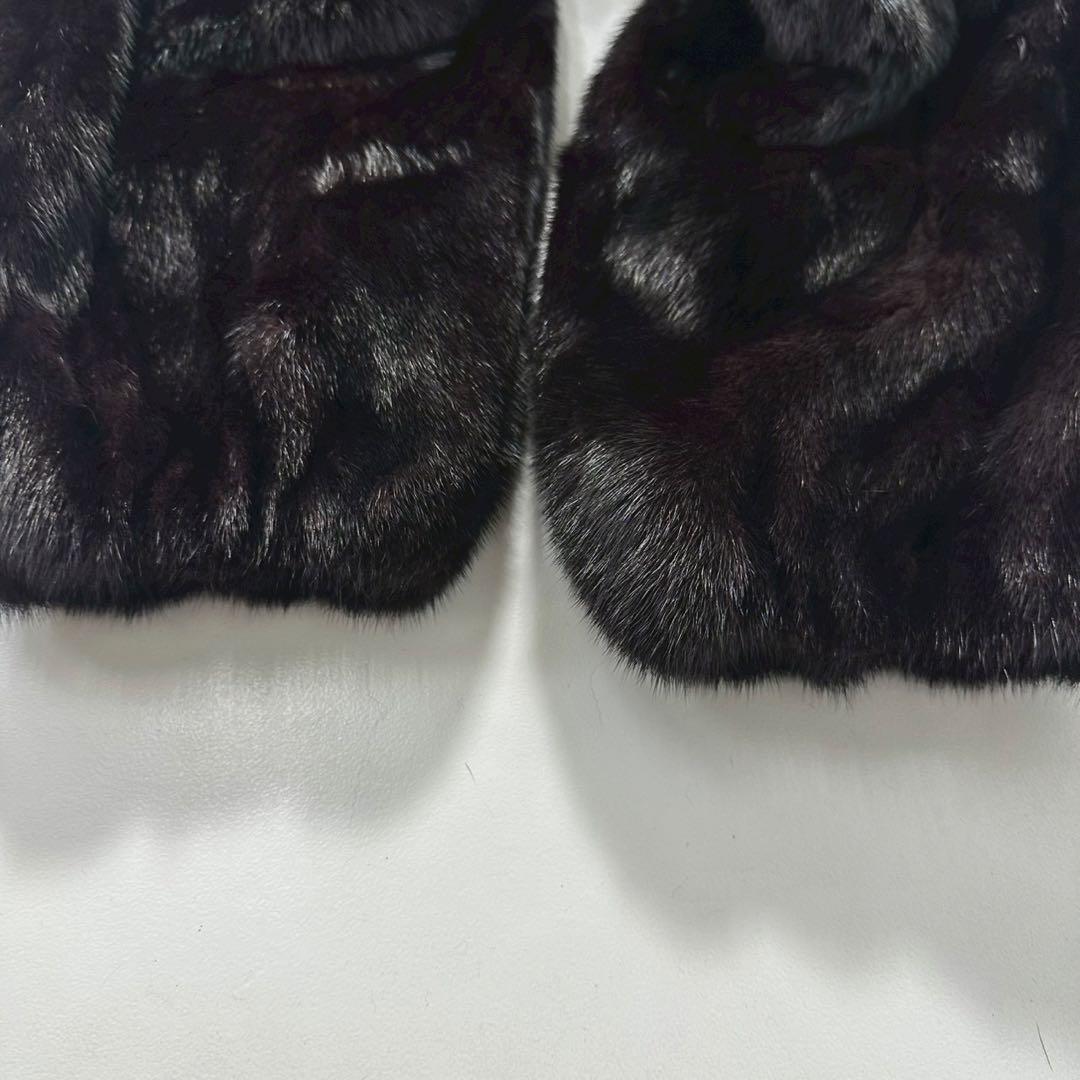 身幅72cm◎ダークミンク ファーコート 毛皮 本毛皮 ゆったりサイズ