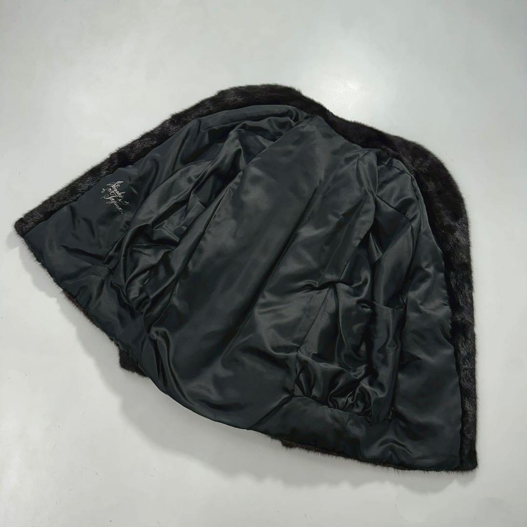 身幅72cm◎ダークミンク ファーコート 毛皮 本毛皮 ゆったりサイズ