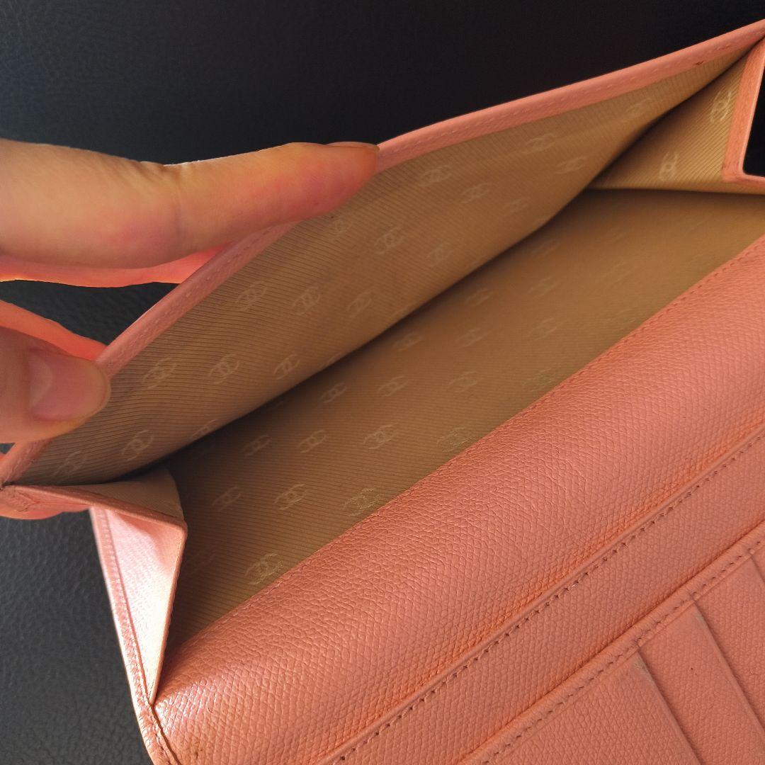 シャネル 長財布 Ｗホック ココボタン ピンク レザー CHANEL