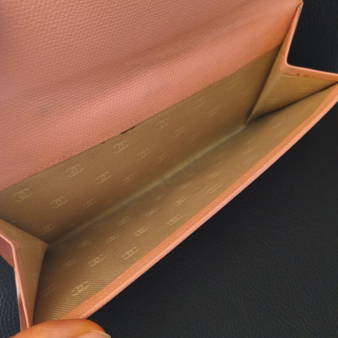 シャネル 長財布 Ｗホック ココボタン ピンク レザー CHANEL