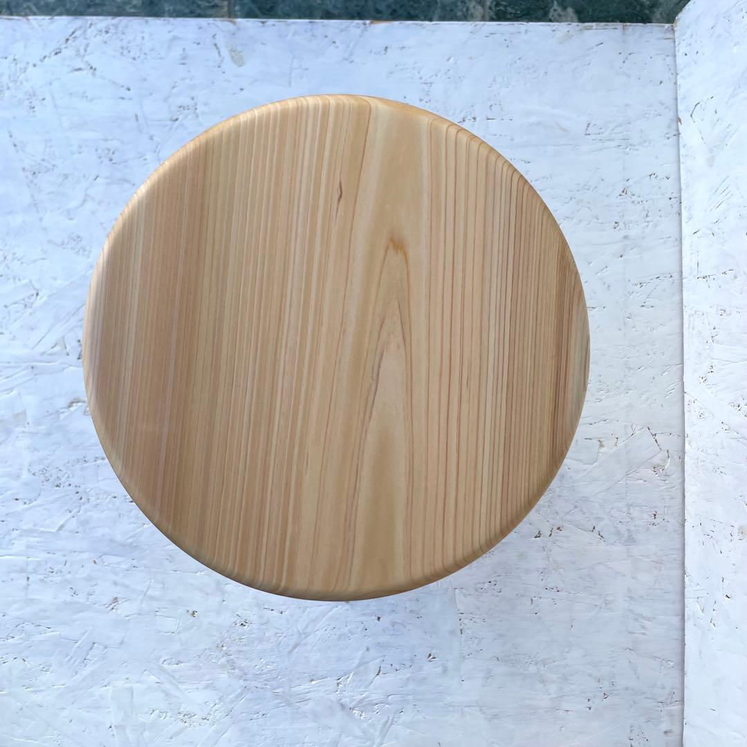 Aki 国産ひのき　丸椅子　木製スツール　4脚