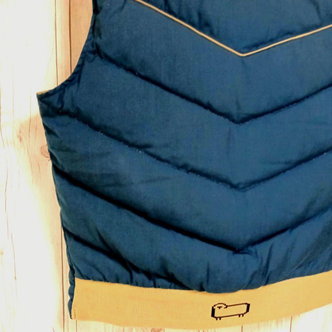 70sタグ■Woolrich ウールリッチ　ダウンベストメンズLサイズ　ブルー青