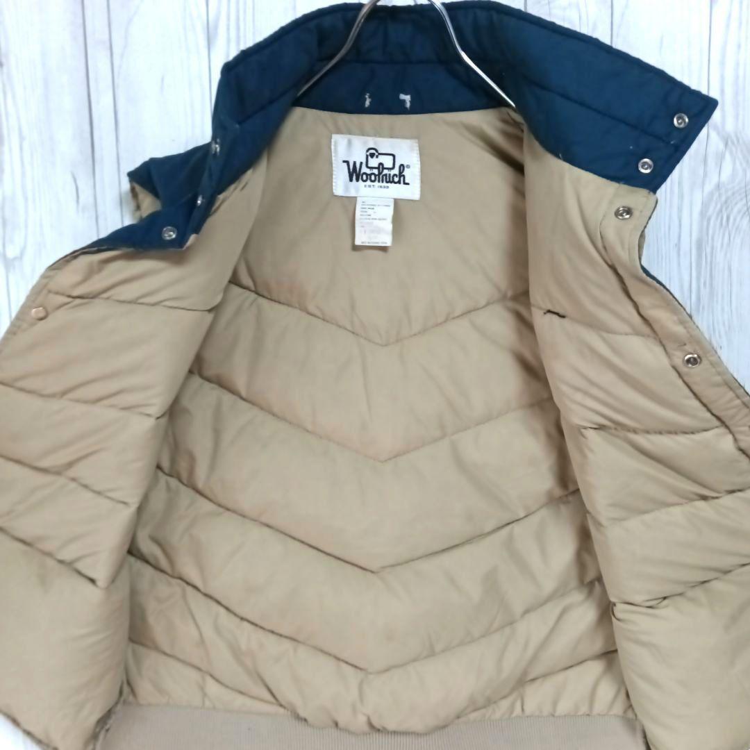 70sタグ■Woolrich ウールリッチ　ダウンベストメンズLサイズ　ブルー青
