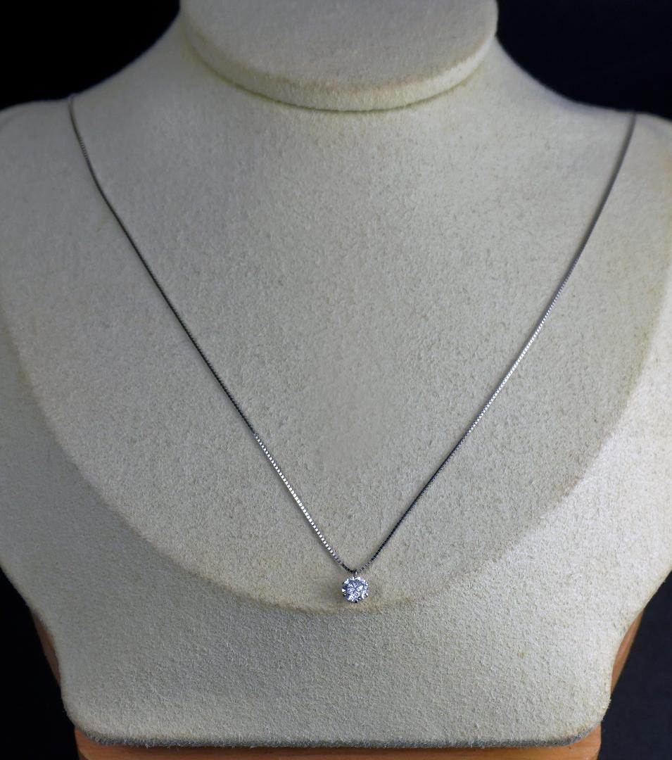 Pt900/Pt850 天然ダイヤモンド0.37ctネックレスフリーアジャスター