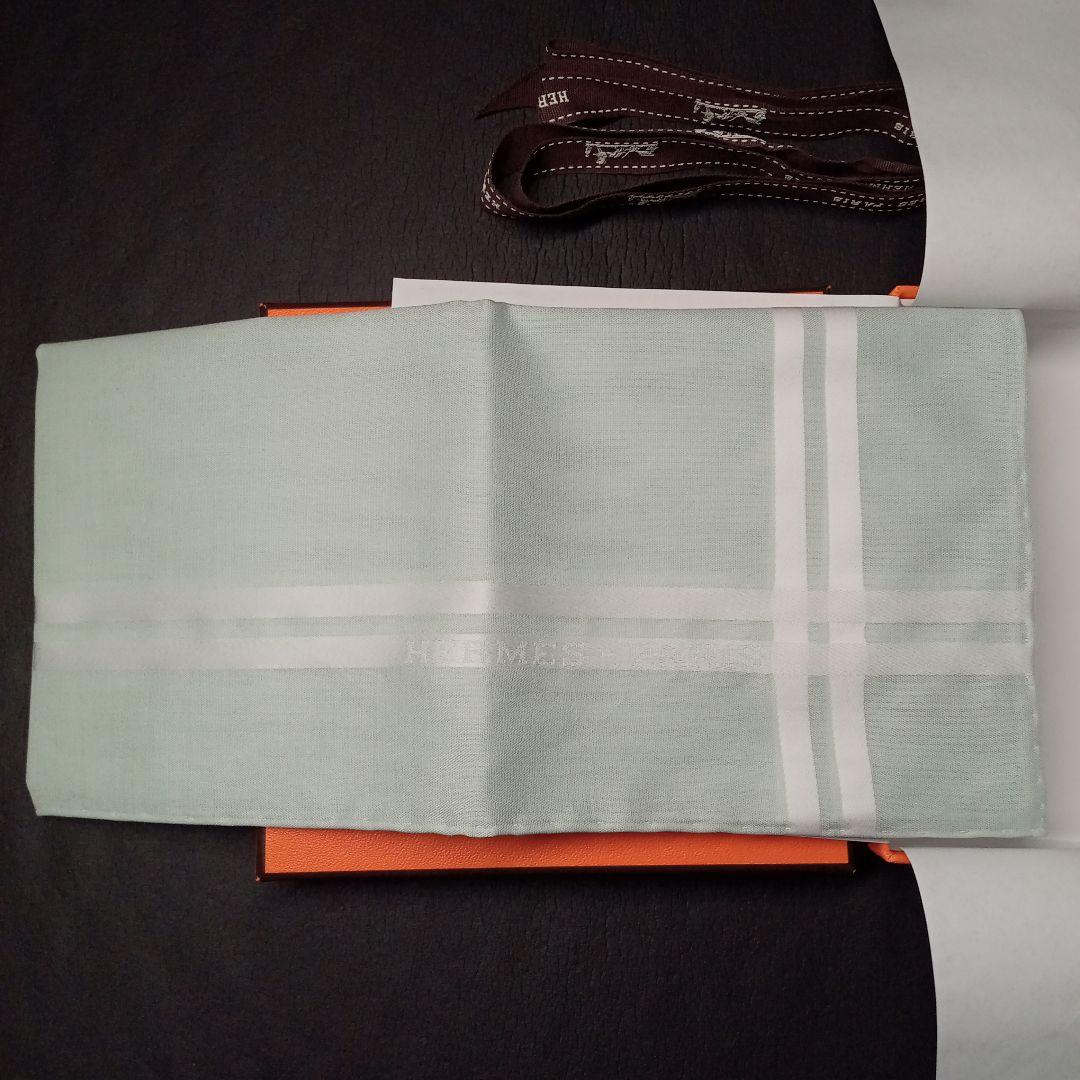 エルメス コットンハンカチ ミントグリーン HERMES