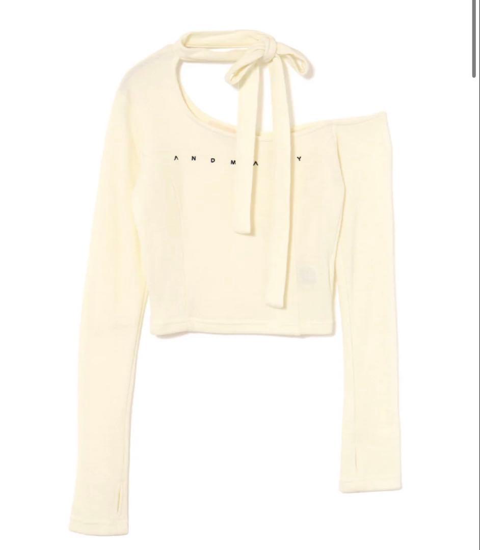 ANDAMARY オフショルダーリボントップス