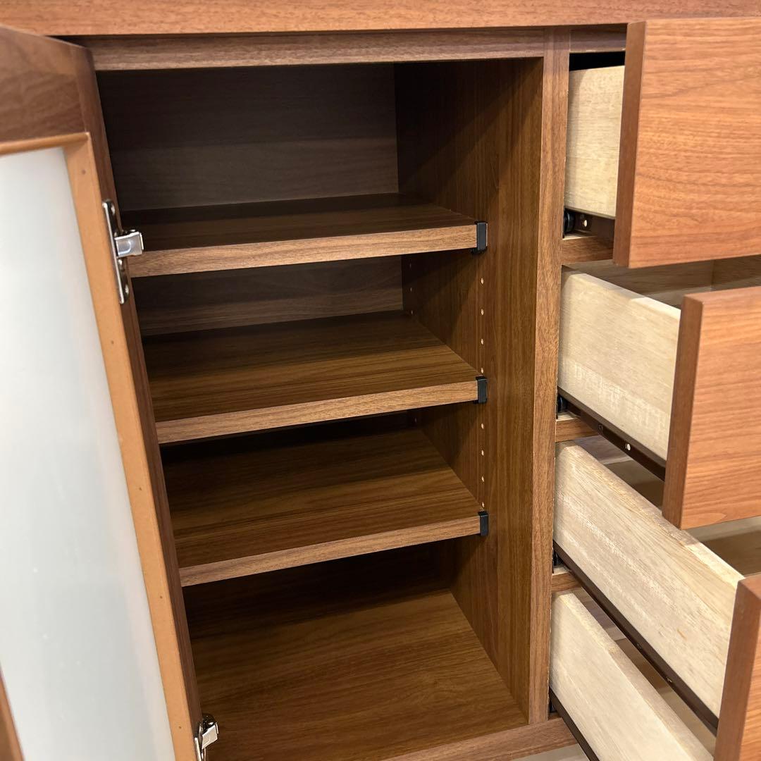 アウトレット★モダンなサイドボード キャビネット ウォールナット