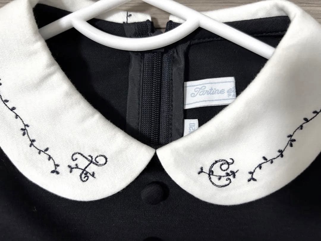 美品 タルティーヌエショコラ 濃紺ワンピース 卒園式入学式 フォーマルワンピース