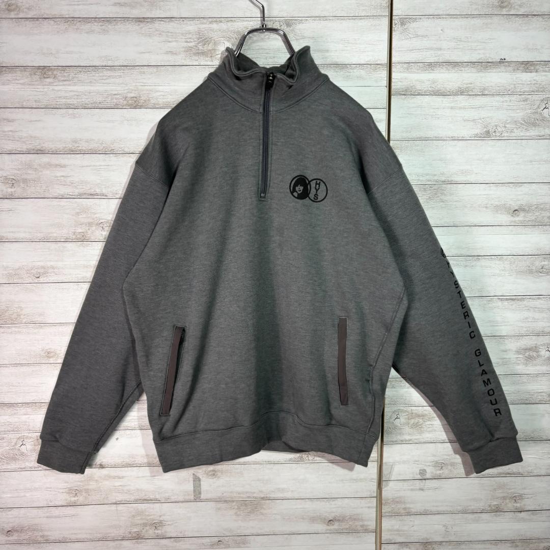 ヒステリックグラマー ヒスガール　ハーフジップ スウェット Mサイズ グレー