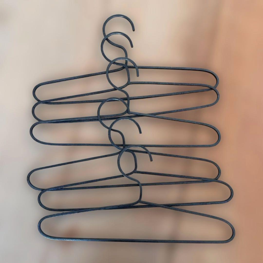 アイアンハンガーラック ハンガー6本付き スラントハンガー