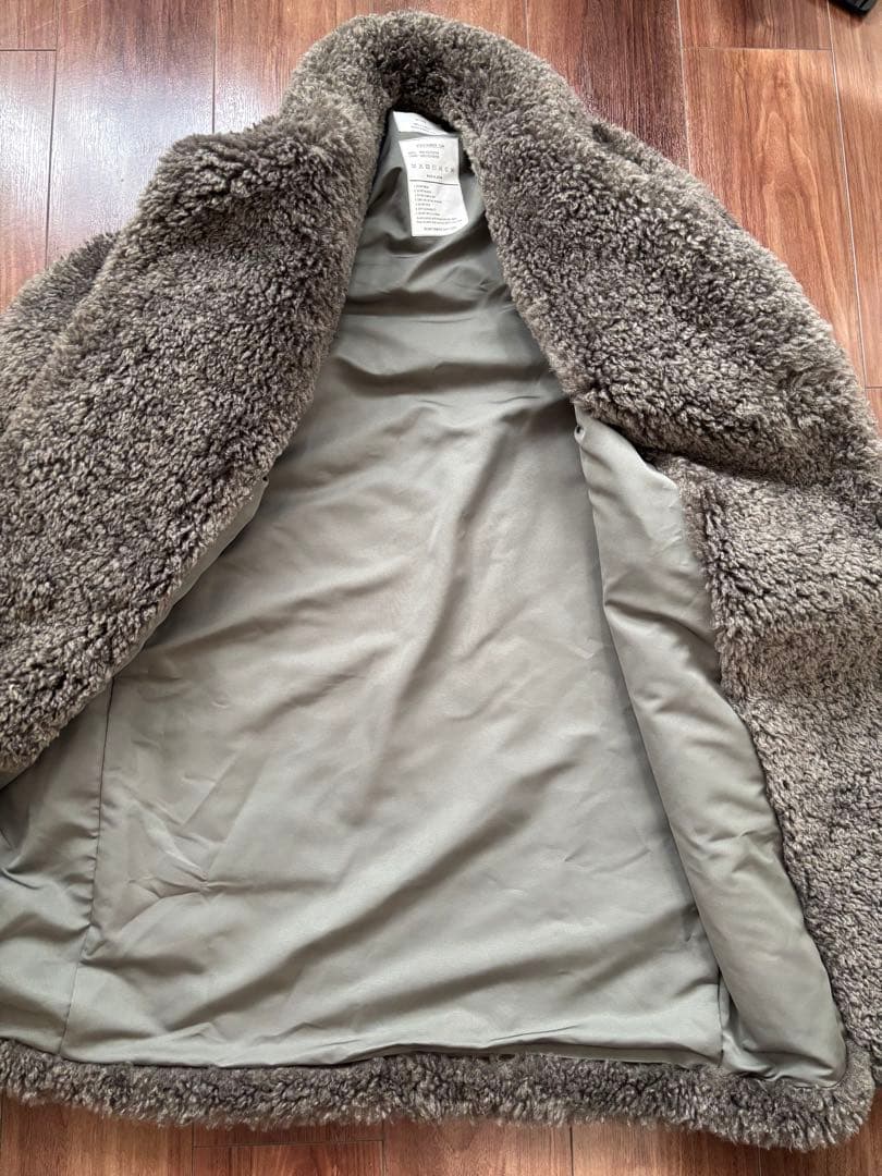 ジャケット・アウター hyke faux shearling double breasted coat