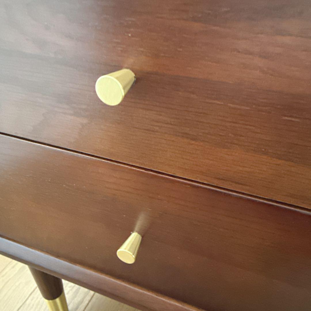 kuri様　　　サイドテーブル　ナイトテーブル　組み立て不用　　オーク×ゴールド