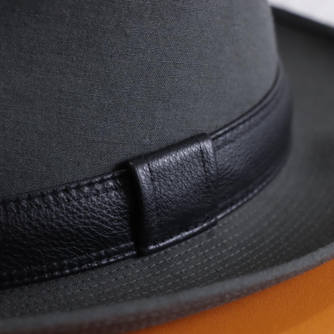 極美品！エルメス　最高級中折れハット　リネン×ディアスキン　鹿革　メンズ