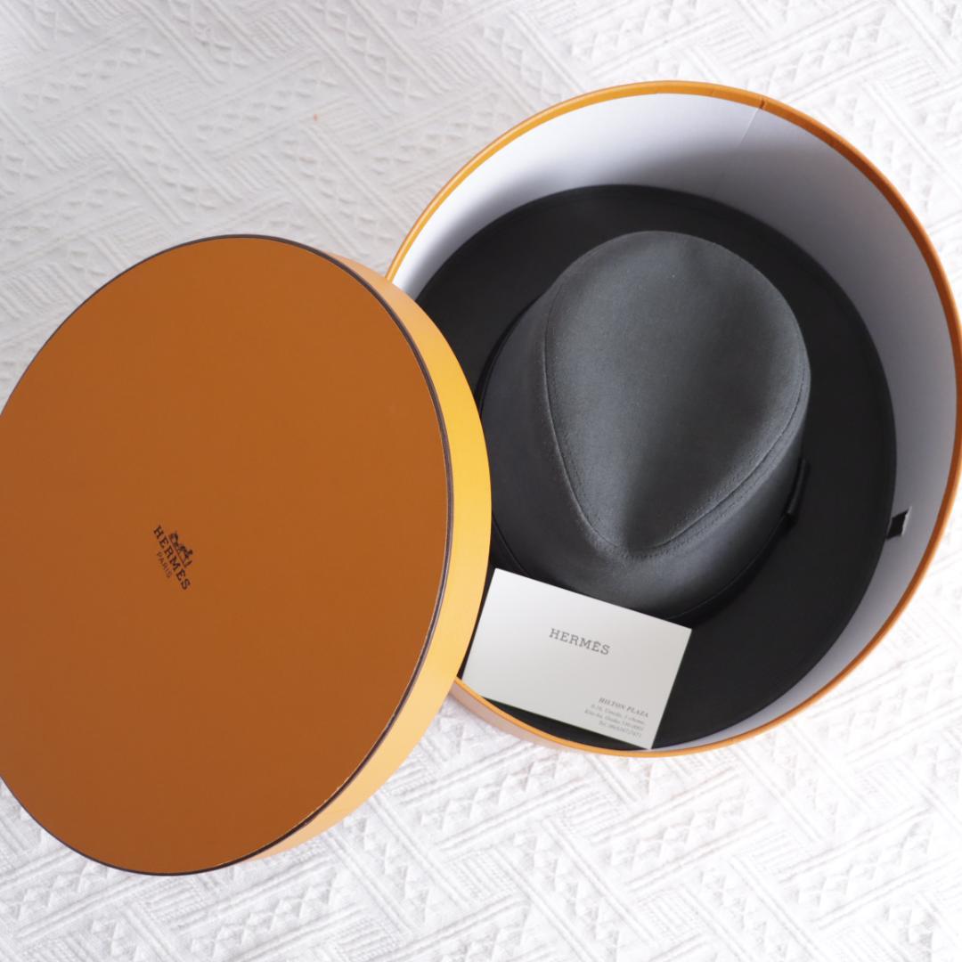 極美品！エルメス　最高級中折れハット　リネン×ディアスキン　鹿革　メンズ