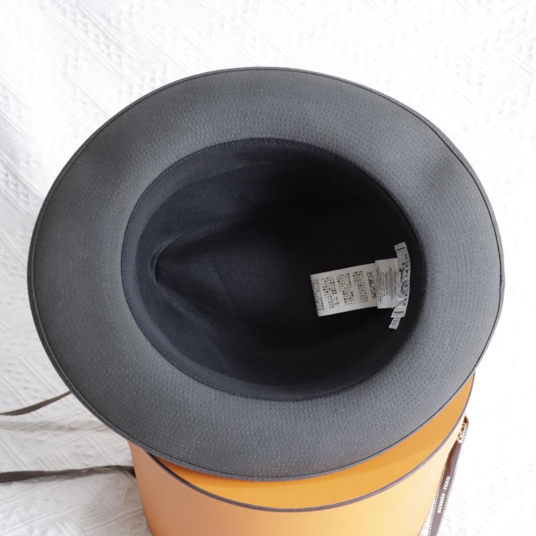 極美品！エルメス　最高級中折れハット　リネン×ディアスキン　鹿革　メンズ