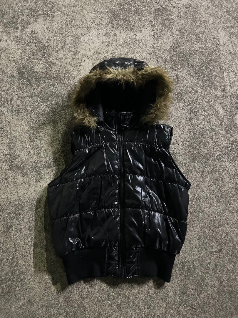 お兄系y2kギャル男archiveファーダウン　短丈opium ドローコード付