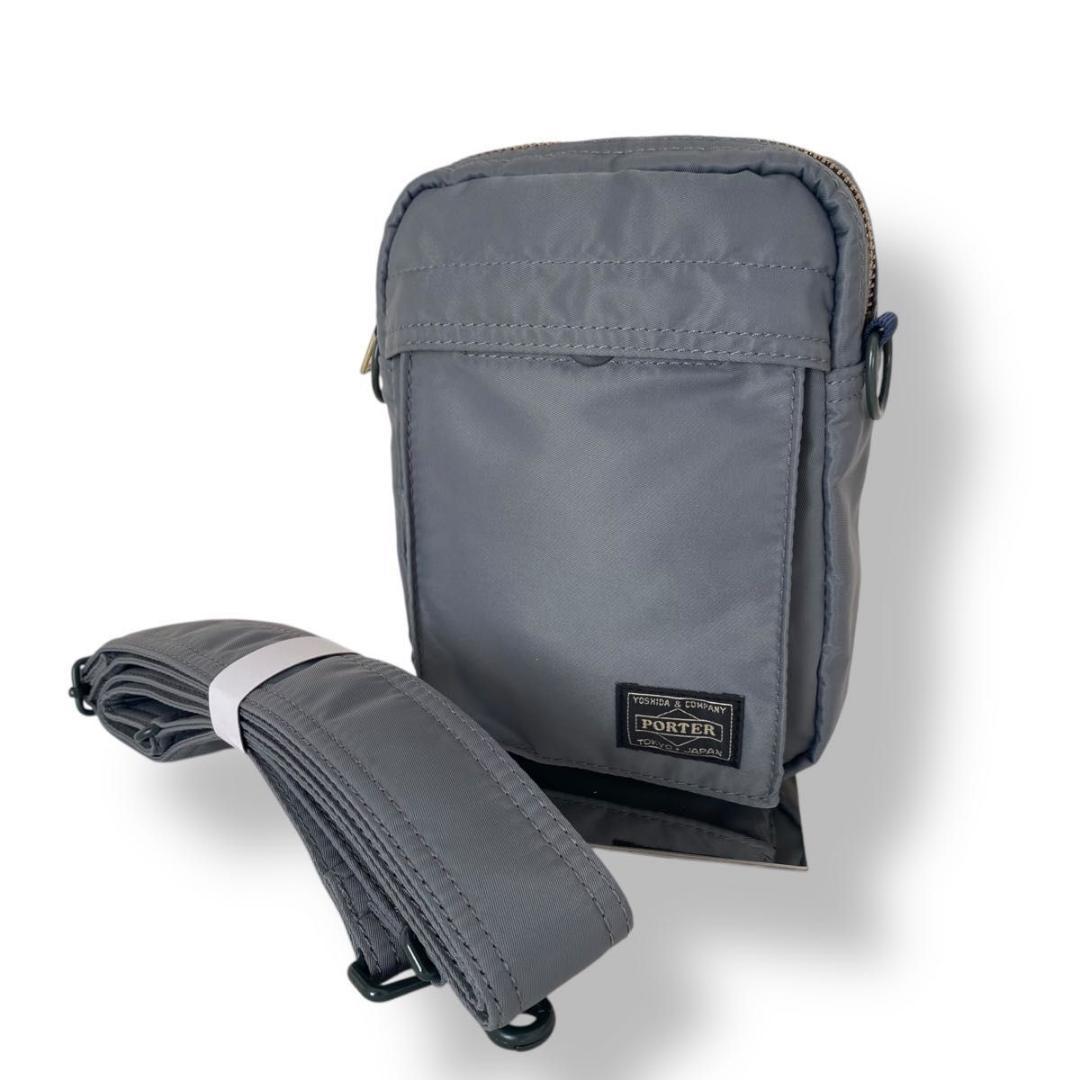 未使用級 ポーター タンカー PX バーティカル　ショルダーバッグ 　グレー系