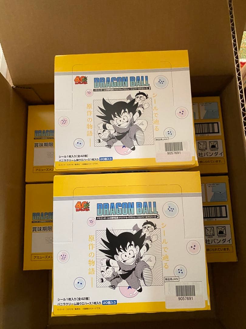ドラゴンボール40周年記念　オリジナルイラストレーションシールウエハース2　6箱