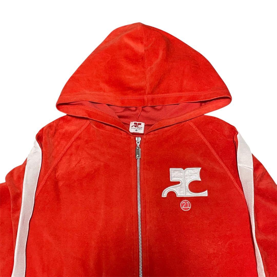 Courreges 21 ベロア ジップパーカー y2k