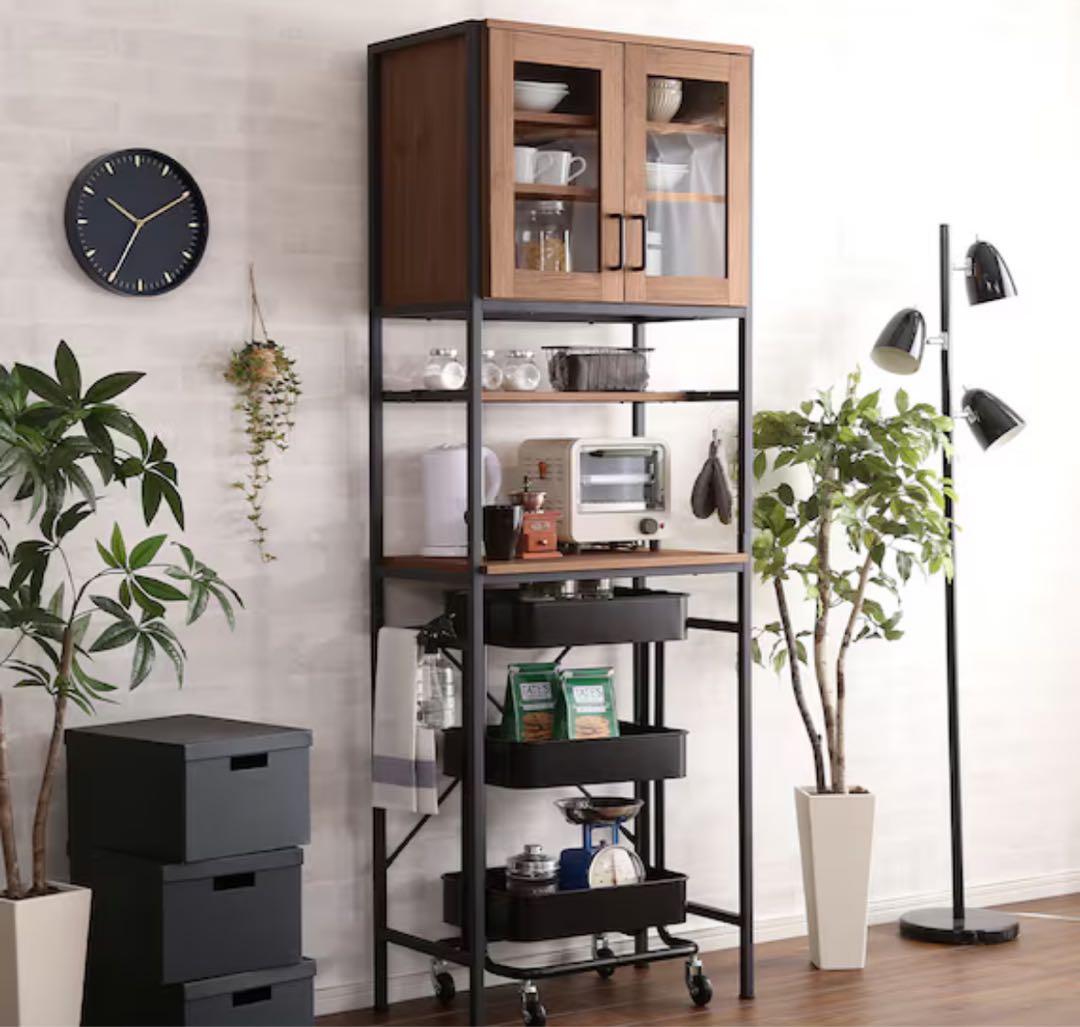 ニトリ ヴィンテージテイストのごみ箱上ラック スリム(WAL)