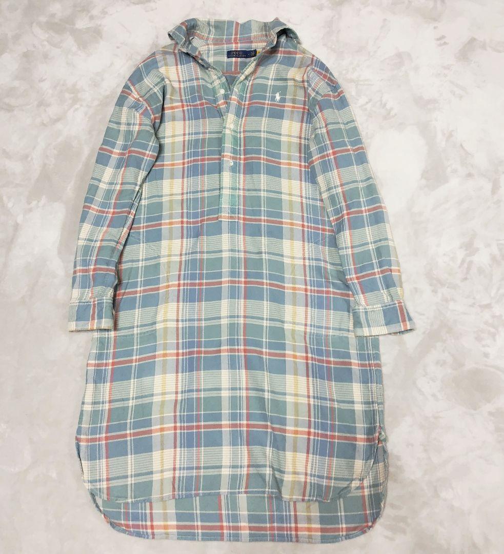 ポロラルフローレン マドラスチェックシャツワンピース 現行タグ