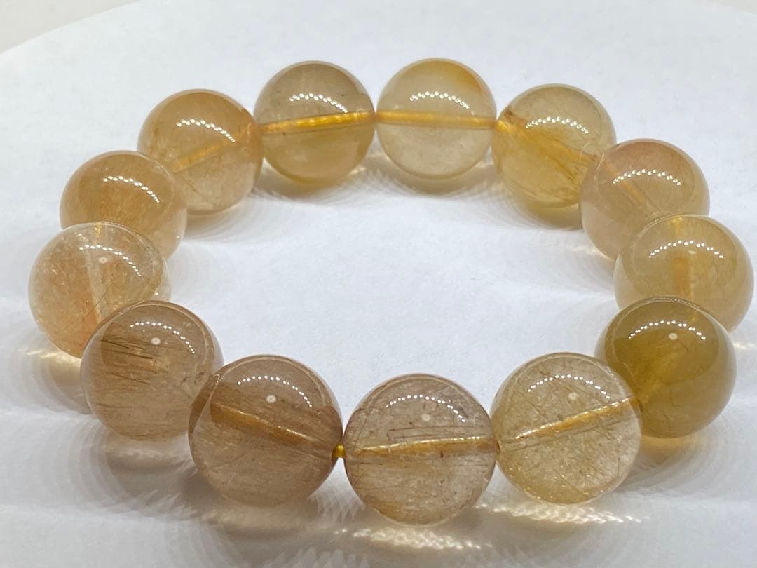 ゴールドルチル*16mm*天然石ブレス