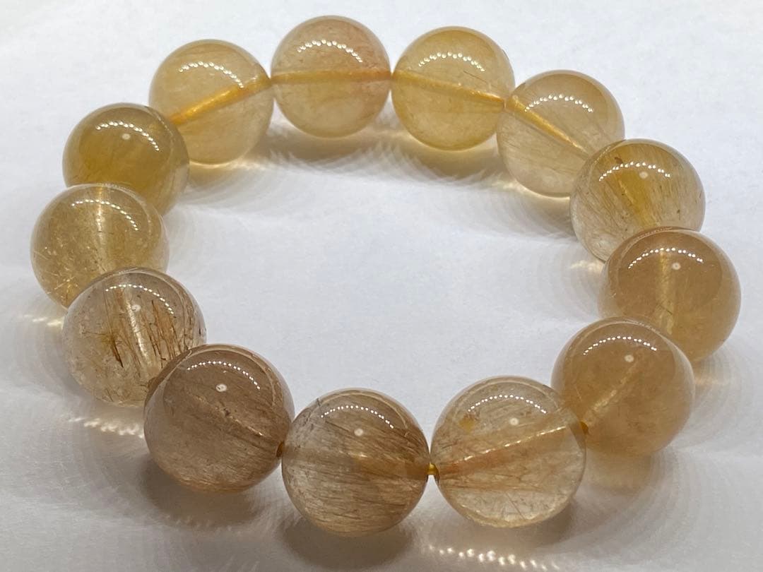 ゴールドルチル*16mm*天然石ブレス