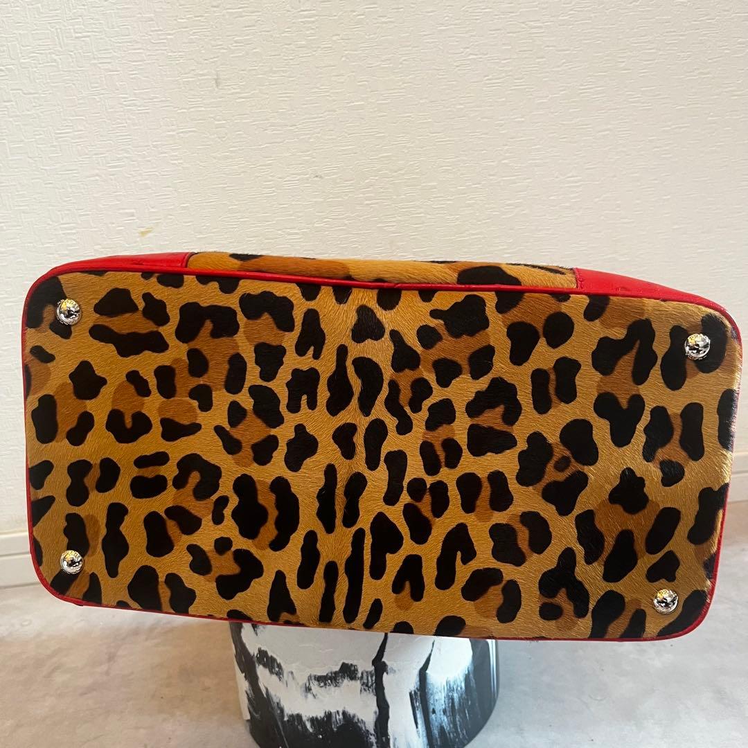 prada レオパード　豹　ハラコ　バッグ　レッド　ヘアカーフ　chieko+