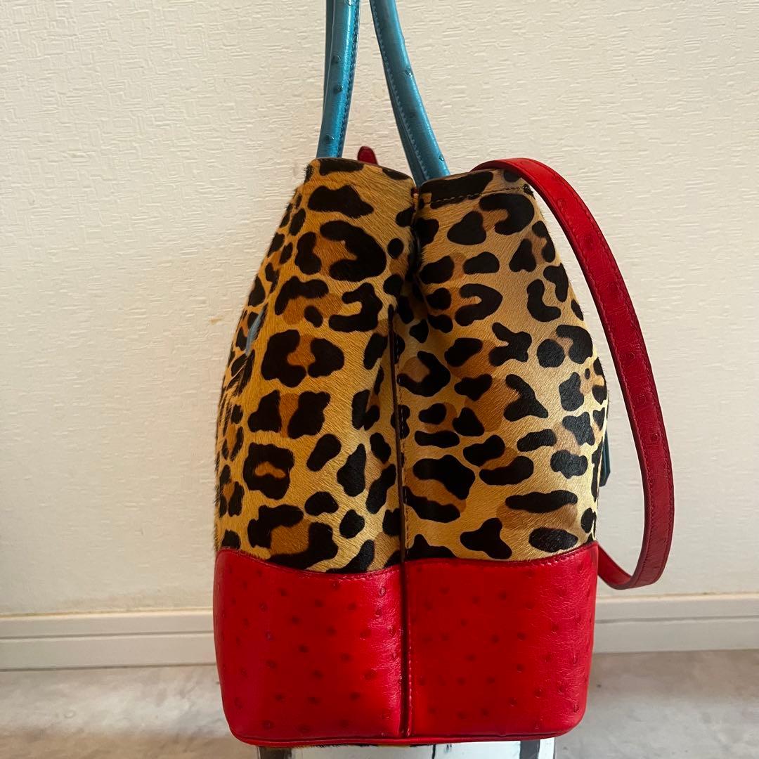 prada レオパード　豹　ハラコ　バッグ　レッド　ヘアカーフ　chieko+