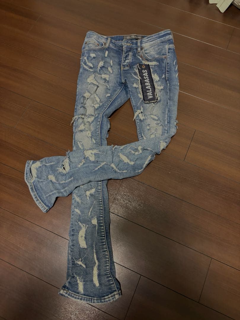 valabasas デニム　クラッシュデニム　drip swag