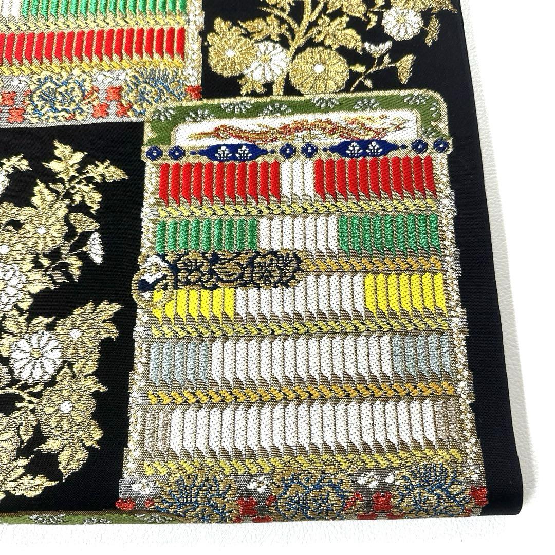 専用帯4150 ●高級 正絹 別織 威毛錦菊文 六通 袋帯