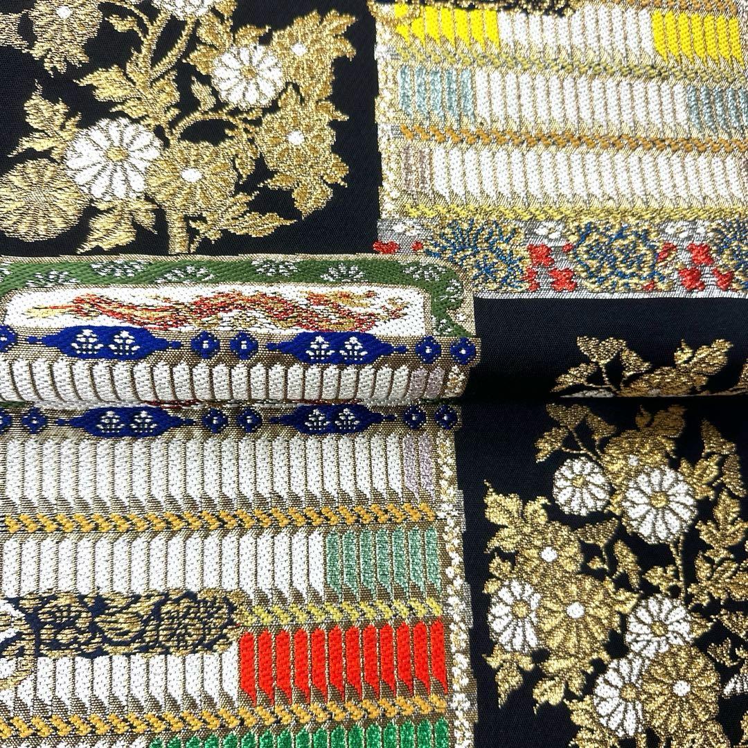 専用帯4150 ●高級 正絹 別織 威毛錦菊文 六通 袋帯