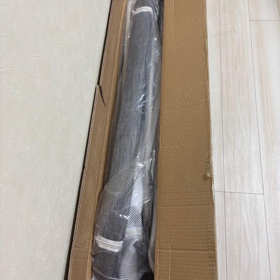 ベビーベッド 添い寝ベッド グレー 高さ6段階調節可能 キャスター付き 通気性