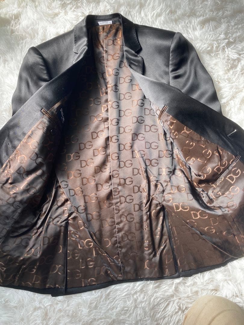 D&G ドルチェアンドガッバーナ　ブラックサテン ジャケット　48 美品