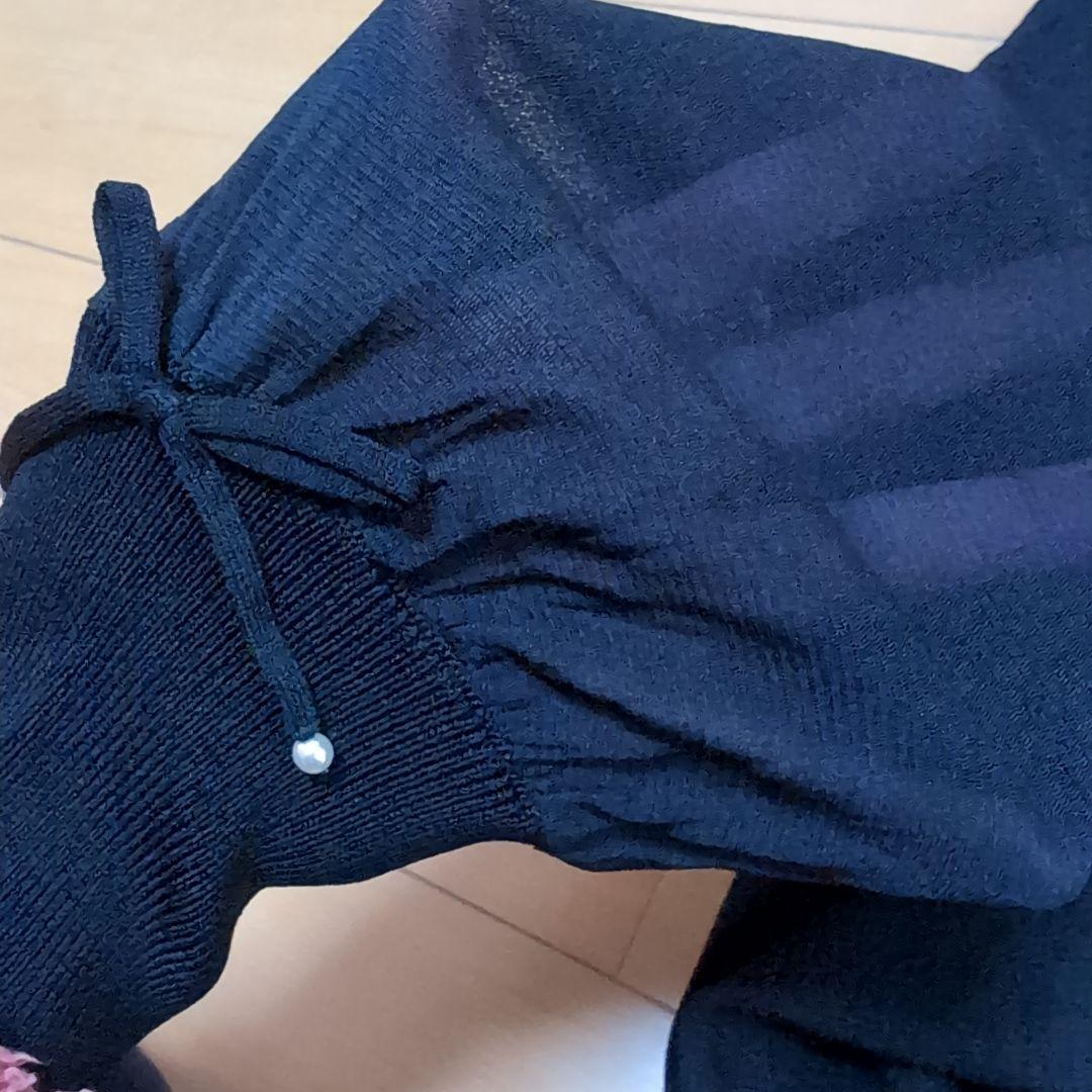 ブラック トップス チュニック 長袖　スーパービューティー