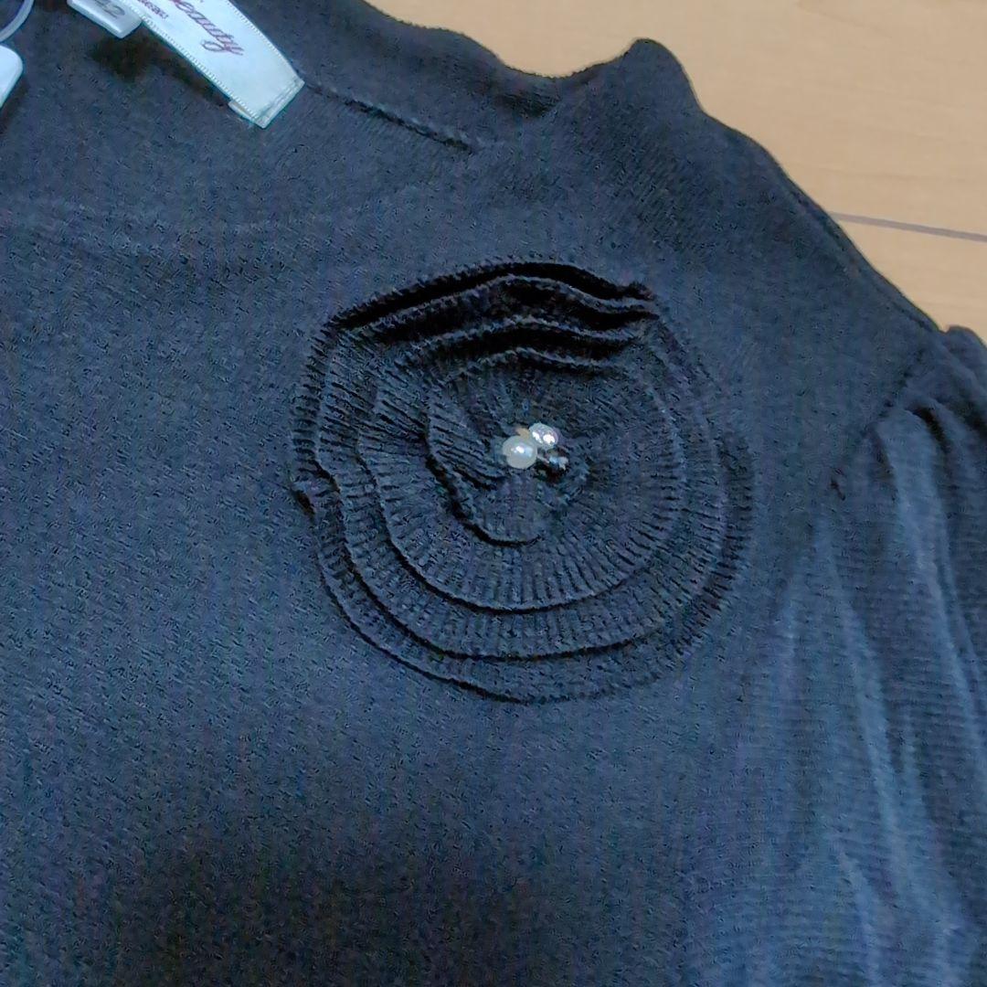 ブラック トップス チュニック 長袖　スーパービューティー