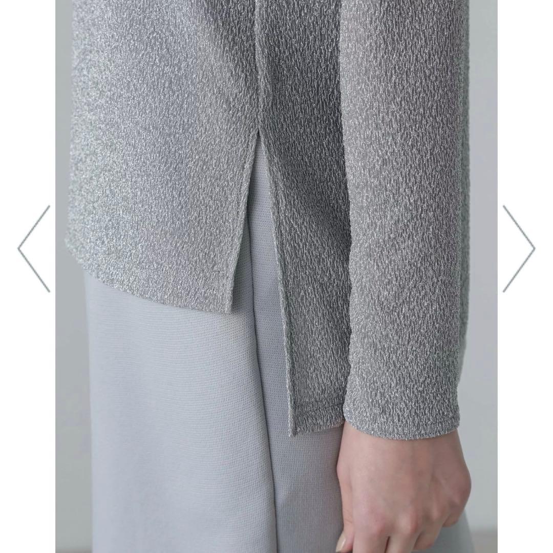 新品未使用⭐︎アドーア シャイニーニットジャガードハイネックカットソー