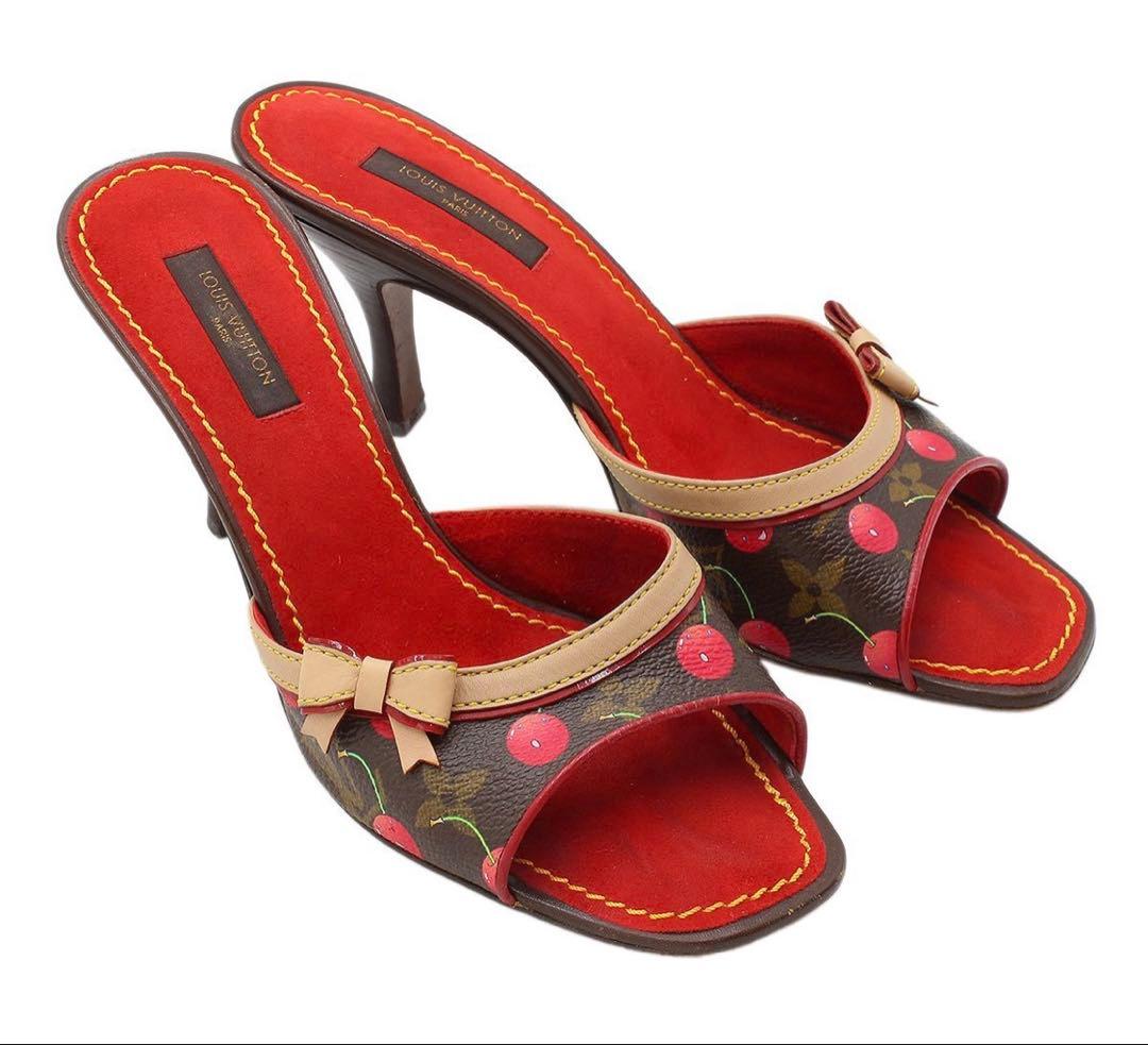 R2882 ルイヴィトン モノグラムチェリー ミュール サンダル 36 1/2
