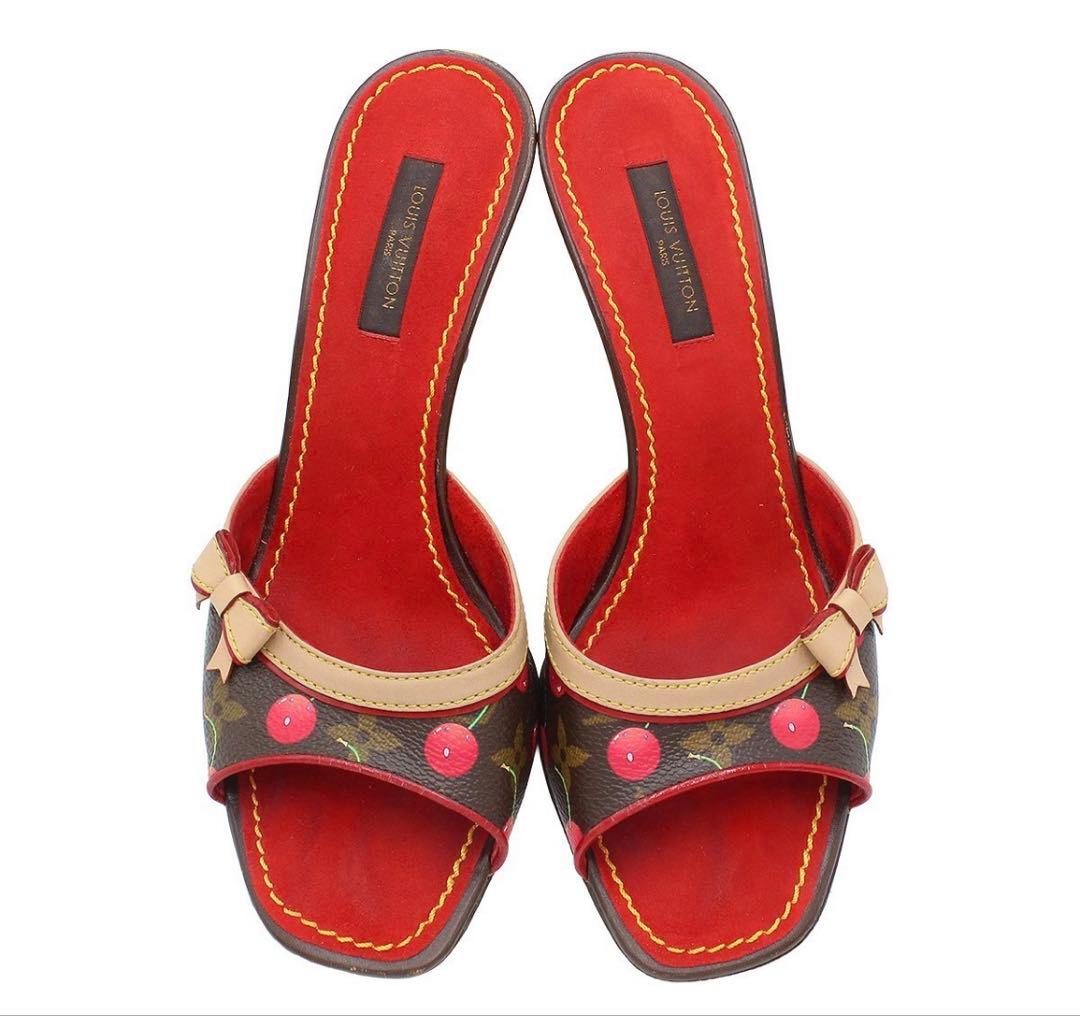 R2882 ルイヴィトン モノグラムチェリー ミュール サンダル 36 1/2