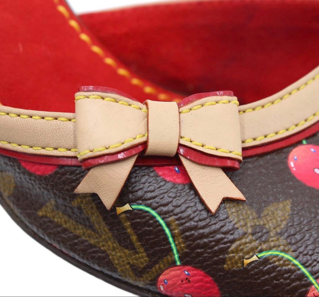 R2882 ルイヴィトン モノグラムチェリー ミュール サンダル 36 1/2