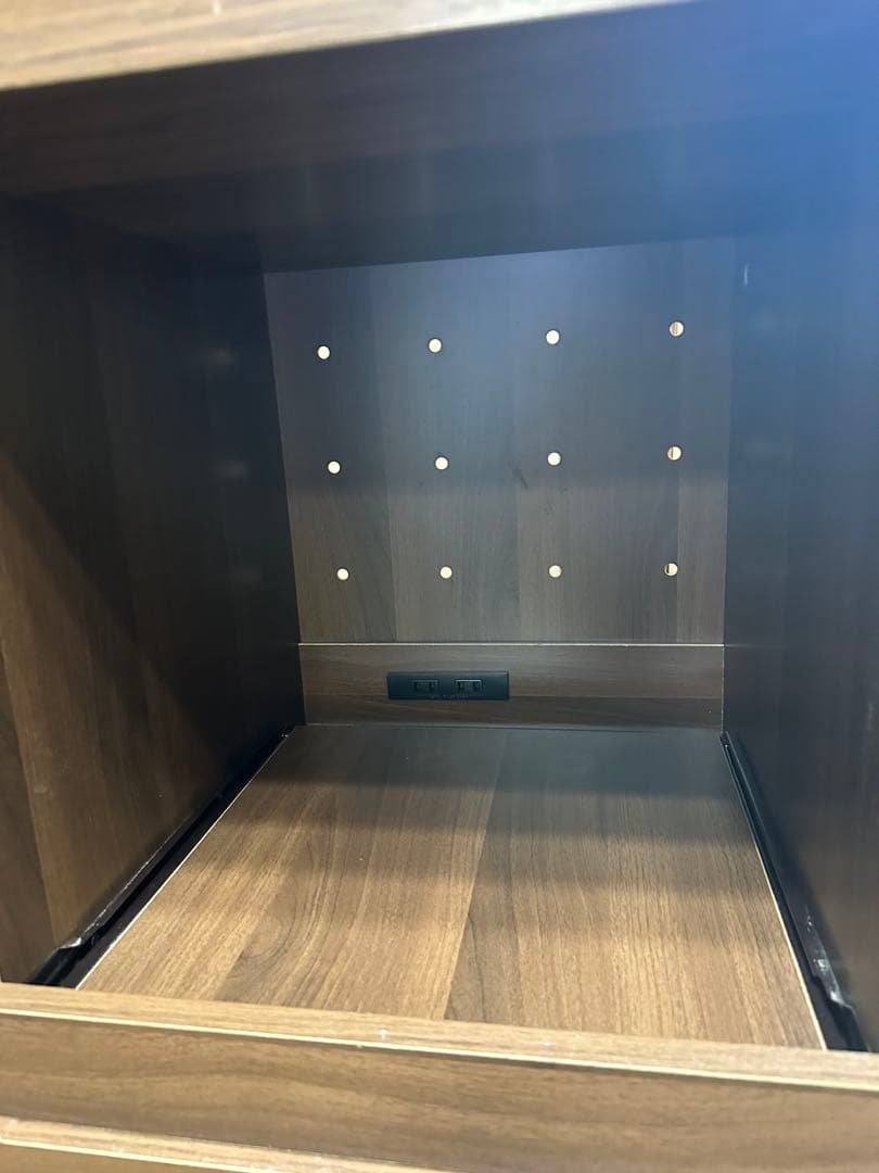 【送料込み】ブラウン木製キッチン収納 キャスター付き