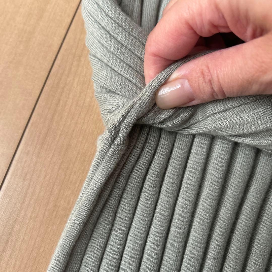 ヨンファ　コットンカシミヤリブニット　moss gray