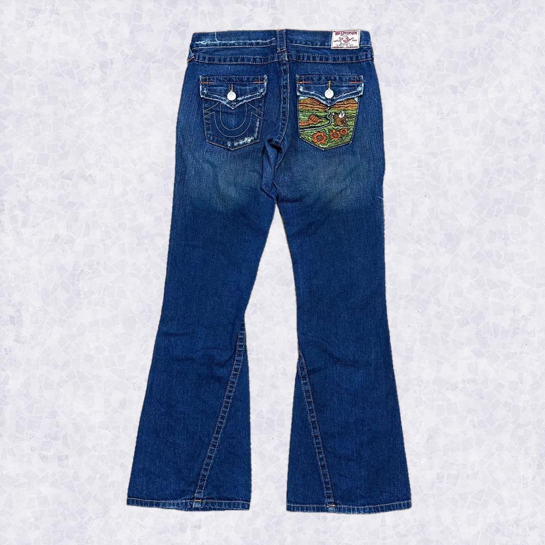 TRUE RELIGION JOEY 刺繍 デニム Y2K フレア