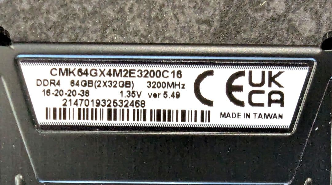 Corsair 64GB(32GB×2) DDR4 3200MHz