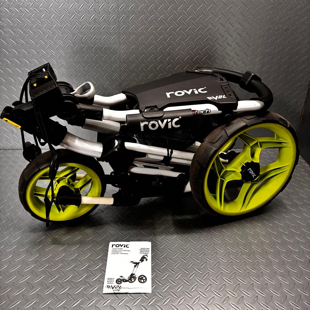 【人気モデル】rovic ゴルフ用 手押し式 プッシュカート コース ラウンド