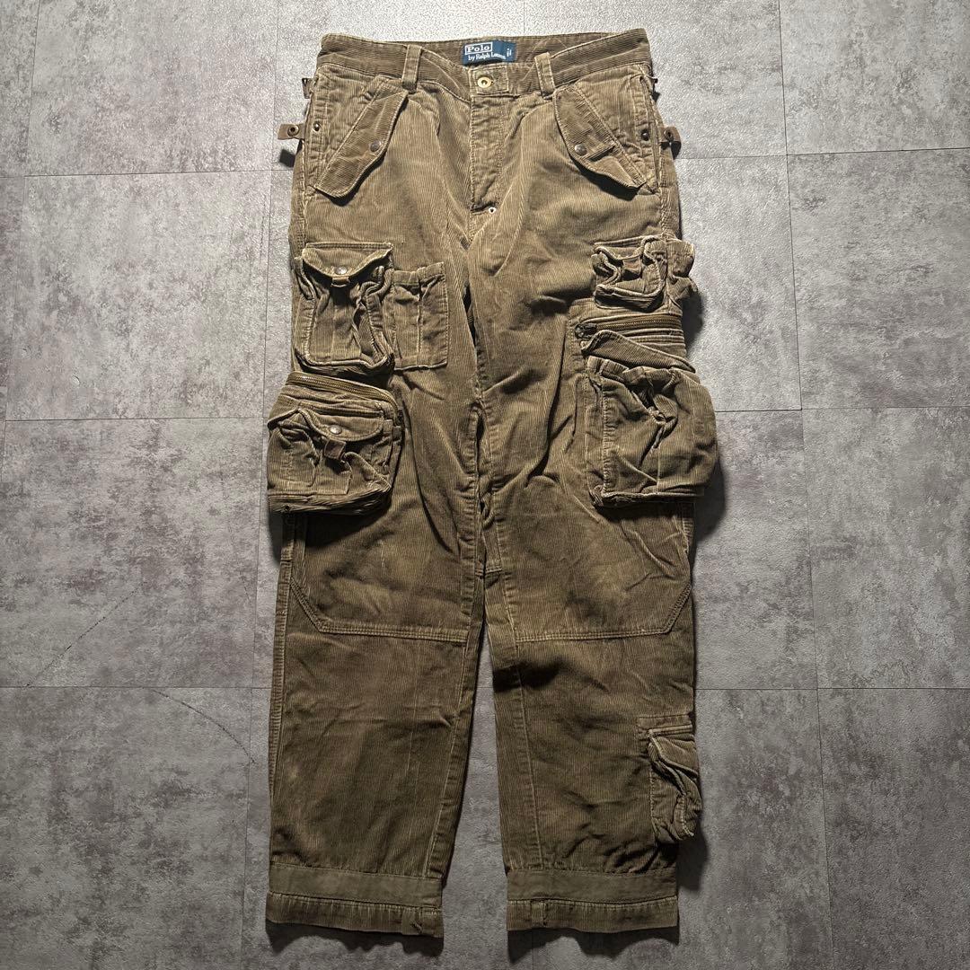 超希少　90s〜00sラルフローレン　コーデュロイ　パラシュートパンツ30/30