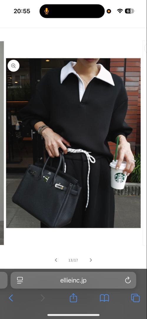 ELLIE 【完売】ビックカラースウェット【BLACK×WHITE】