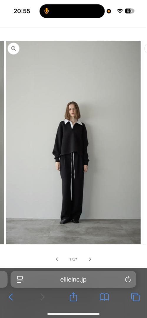 ELLIE 【完売】ビックカラースウェット【BLACK×WHITE】